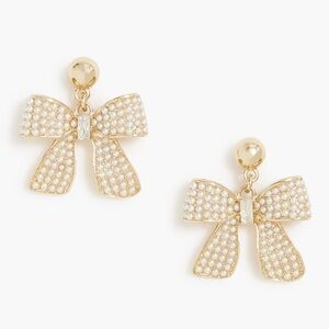 NWT jcrew Pearl pavé bow earrings